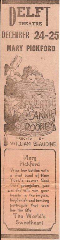 Delft Theatre - 1925 Ad From Paul (newer photo)